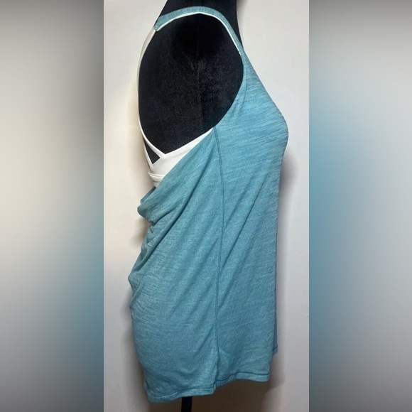 Lululemon Slay The Studio Yoga 2-in-1 Tank Turquoise Blue Built In Bra 4 Padded - Picture 5 of 7